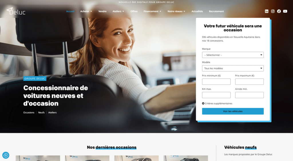 page d'accueil du groupe deluc